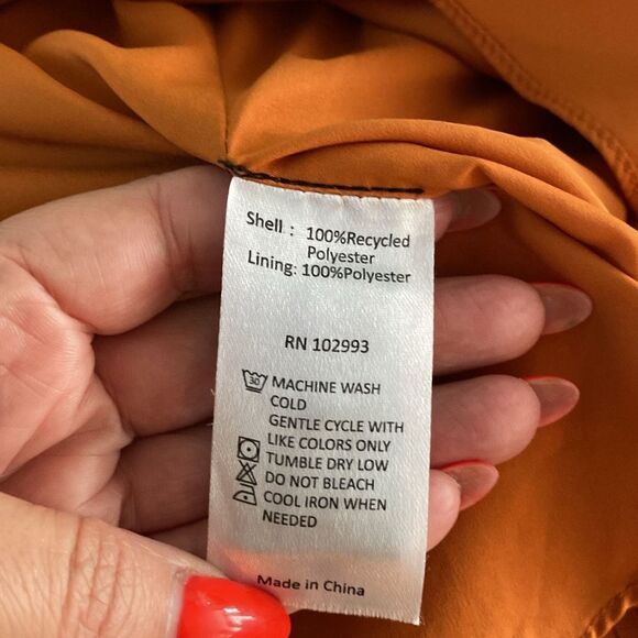 Adam Lippes Orange Cuffed Sleeve Blouse with Mandarin Collar, US0 - Picture 16 of 16